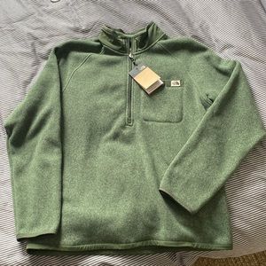 North face hunter green pullover jacket